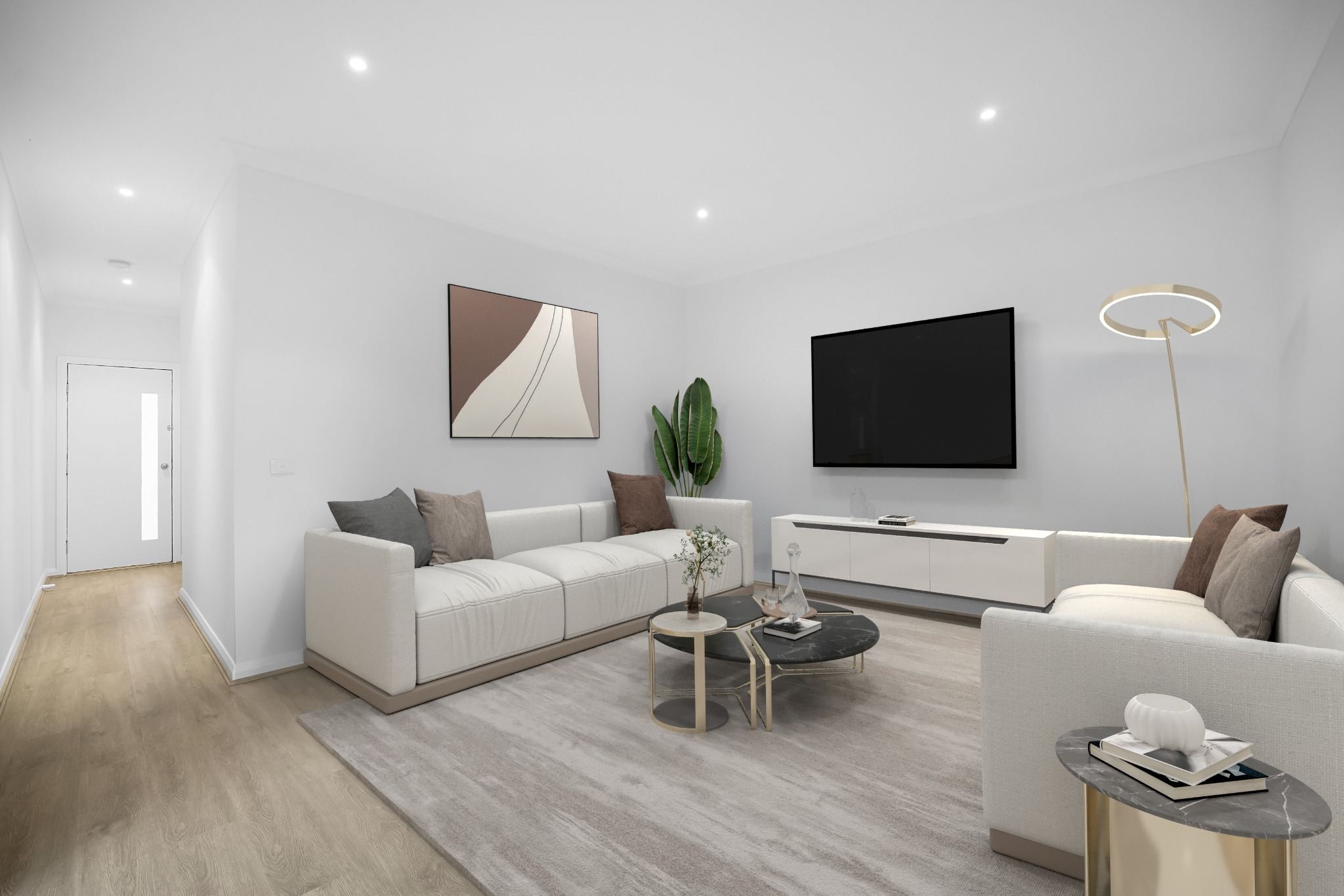 Living room before virtual staging